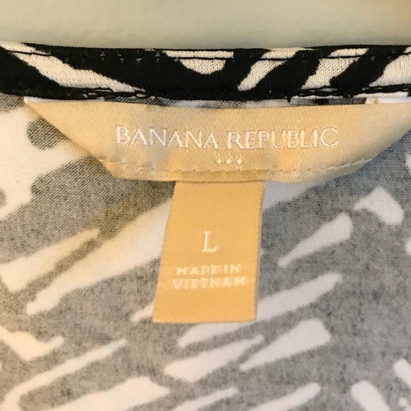 Banana Republic Wrap Top Black & White Size 10 - Picture 3 of 3